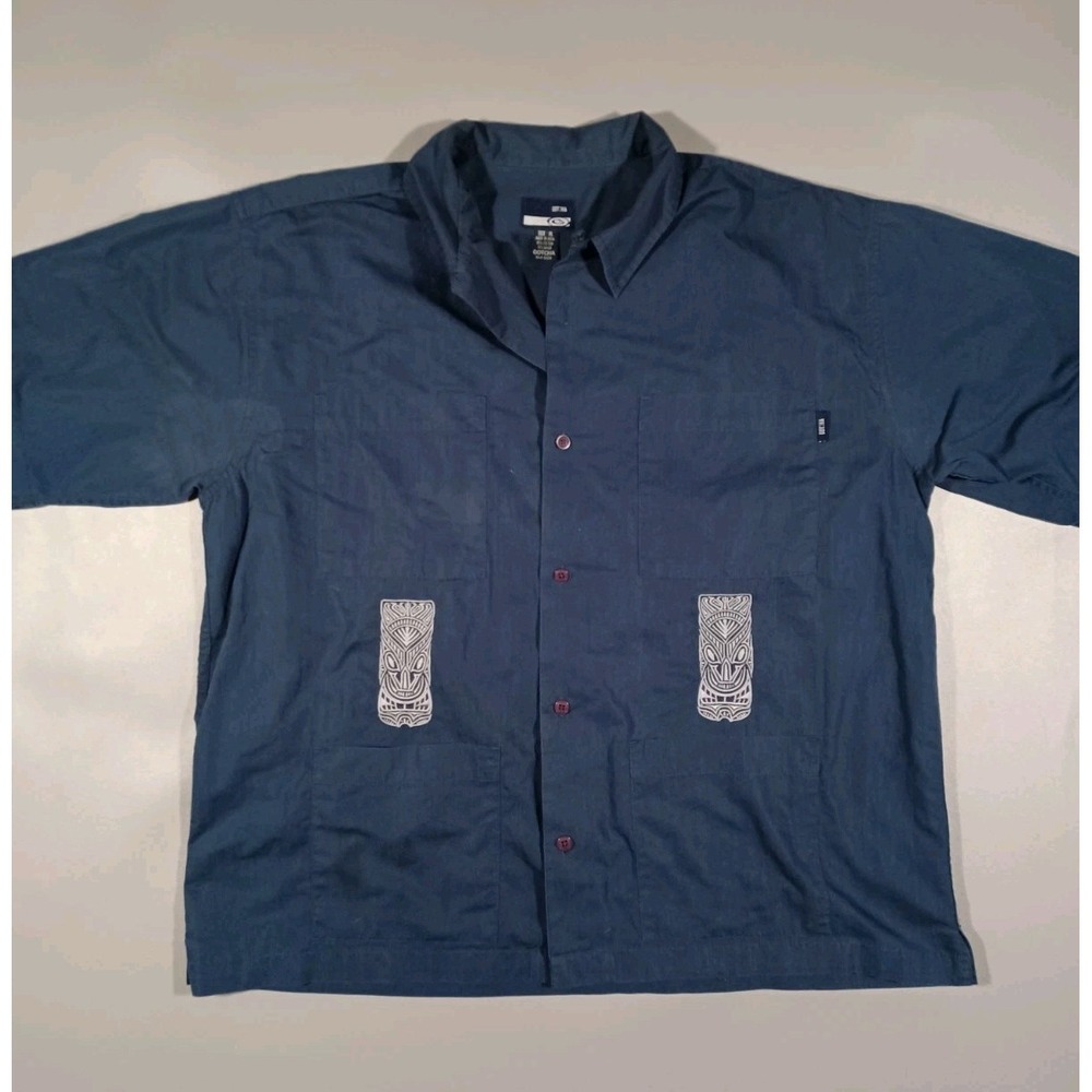 Gotcha Shirt Mens XL‎ Navy Blue Shirt Sleeve 4 Pockets Totem Pole